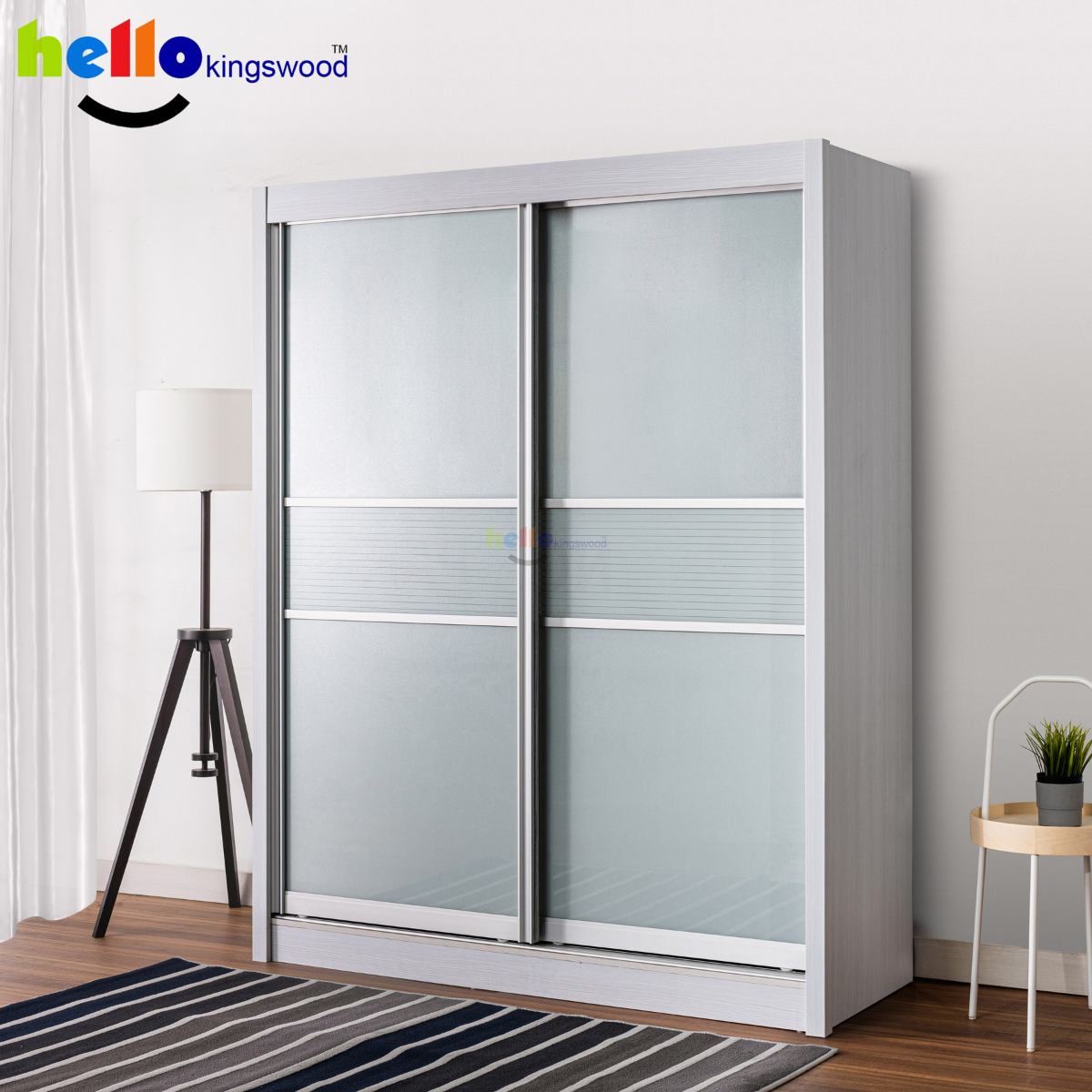 [Kingswood] Scanik Sliding Door Wardrobe, 4 | 4.5 | 5 | 5.5 | 6ft, Solid Plywood, 12 Months Warranty Included, Available in 9 Colours