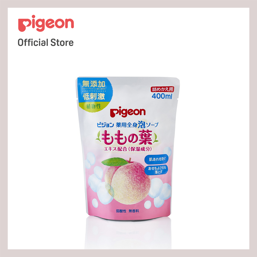 Pigeon Baby Body Foam Soap (Peach Leaf) 400Ml, Refill